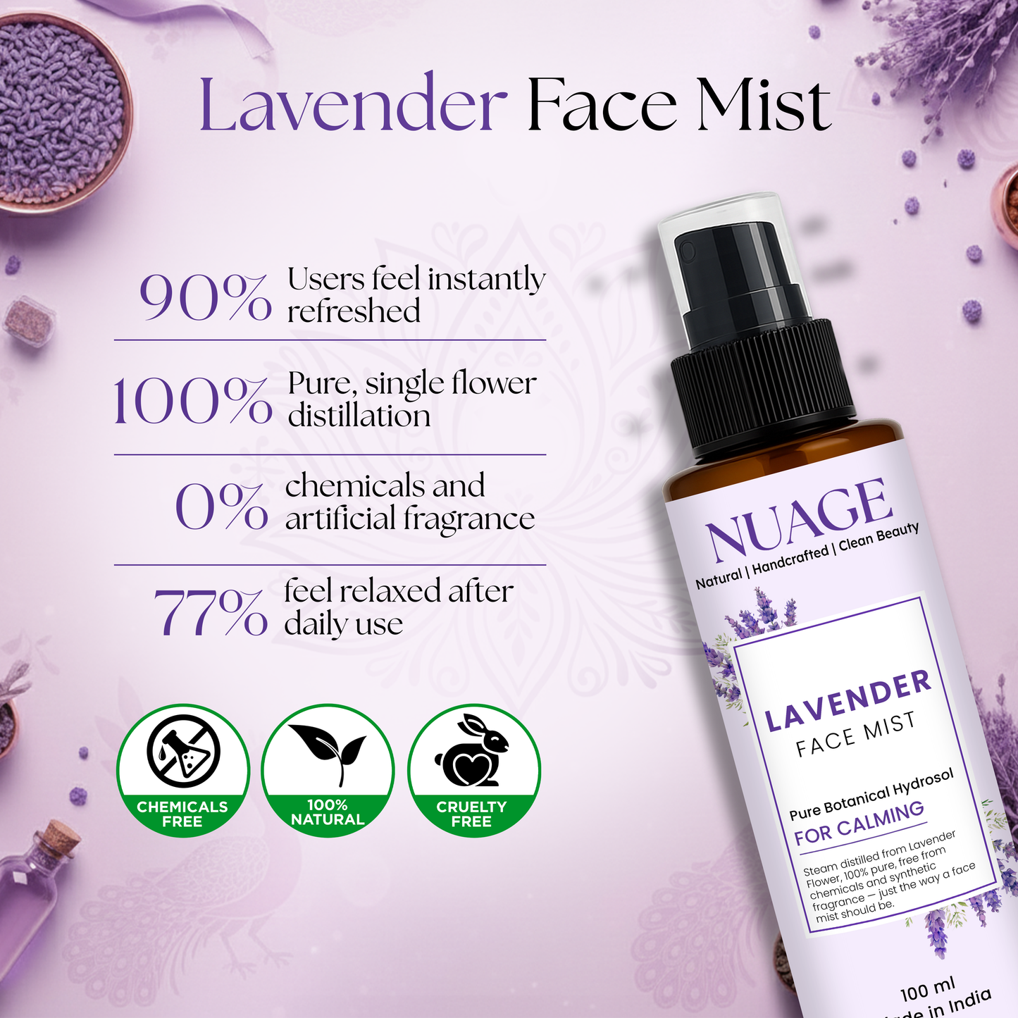 Lavender Face Mist – Pure Natural Hydrosol
