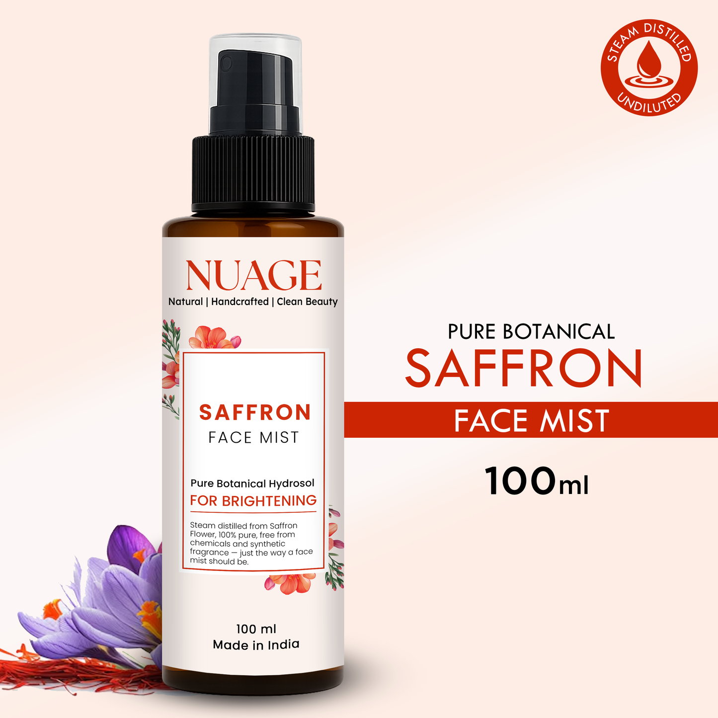 Saffron Face Mist – Pure Natural Hydrosol