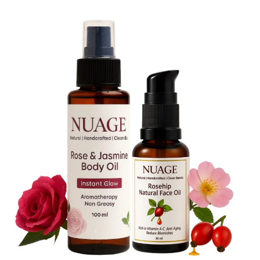 NUAGE Rosehip Face Serum & Rose & Jasmine Body Oil