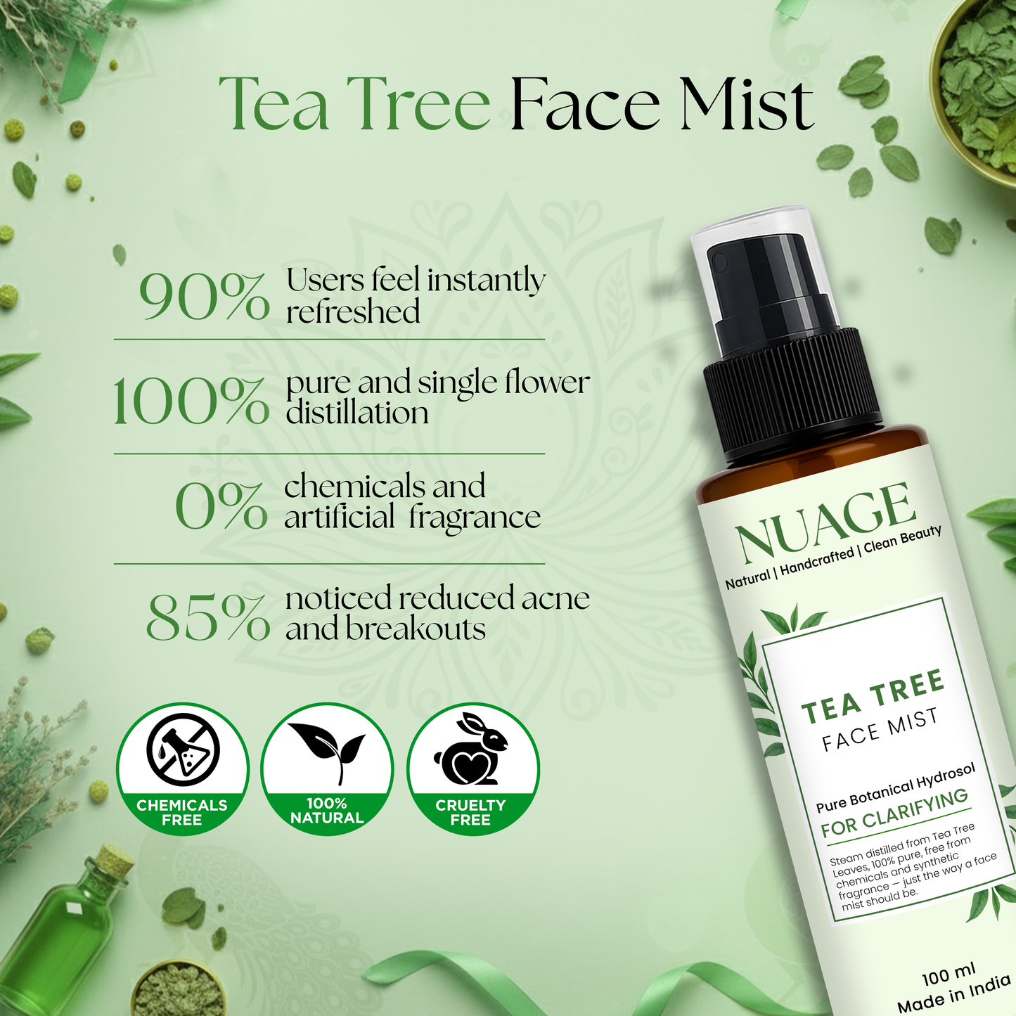 Tea Tree Face Mist – Pure Natural Hydrosol